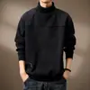 Sudadera de chenilla de cuello alto medio de alta gama para hombre, nueva colección Otoño 2026, chaqueta holgada de pana de manga larga de talla grande