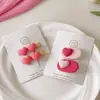 2024 Nuevo Pasador de Amor para el Cabello para Mujer Lindo Rosa Lateral Pinza para Flequillo Pequeño Adorno para la Cabeza Pasador Dopamina