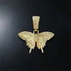 Lámpara Colgante de Mariposa con Incrustaciones de Diamantes Transfronteriza Cadena Cubana de Lujo Hip-Hop Unisex Accesorios de Joyería Collar Hip-Hop Venta al por Mayor