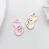1 Esmalte Rosa DIY Accesorio para Joyería Hecha a Mano Aleación Colgante Pequeño Pendiente Colgante de Collar Material