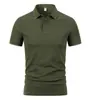 230g 40s Fio Duplo Solona Camisa Polo Manga Curta Lapela Logo Estampado Versátil Roupa de Trabalho Unissex