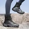 Botas Militares de Cano Alto Tamanho Grande, Botas Táticas Antiderrapantes Duráveis para Treinamento de Caminhada e Montanhismo ao Ar Livre, Botas de Caminhada no Deserto para Treinamento Militar em Campo