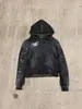 Moda casual de calle europea y americana, estampado de leopardo digital reversible personalizado, sudadera con capucha retro americana con cremallera y2k