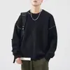Suéter de Alta Gama para Hombre Otoño/Invierno 2026, Marca de Moda, Corte Holgado, Cuello Redondo, Casual, Versátil, Relajado, Sencillo, Tejido Cálido