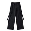 Estilo Americano Nuevo Otoño Peto Suelto Cinta Bolsillo Grande Combinable Casual Recto Pierna Ancha Pantalones Trendy de Mujer