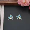 Liga Imitação Esmalte Azul Madrepérola Acessório de Cabelo Materiais DIY Estilo Antigo Azul Tailandês Grampo de Cabelo Ornamentos de Cabelo Acessórios
