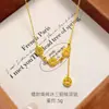 Collar con Borla de Moneda de Cobre Triturada Hielo Brillante, Cuentas Láser Doradas Antiguas, Cadena para Suéter de Moneda Hueca Estilo Chino Nuevo, Joyería