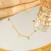 Serie Minimalista Dopamina Francesa Set de Acero de Titanio de Color Cadena para Clavícula Pulsera Tobillera Accesorios