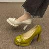Tacones Altos Franceses Elegantes Estilo Hada para Mujer con Faldas Color Sólido Tacón de Aguja Alto Nuevo Estilo Primavera 2025
