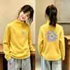 2026 Top de Forro Polar Otoño/Invierno para Niñas Medianas y Grandes Camiseta Elegante de Manga Larga Versátil Prenda Base Moda Cuello Alto Ropa Interior