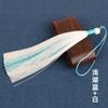 Orejas con borlas de seda de hielo de dos colores de 16 cm, estilo antiguo, Hanfu, Cheongsam, accesorios para el hogar, abanico, instrumento musical, colgante para la oreja