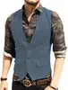 Chaleco para Hombre Venta Caliente Transfronteriza Chaleco Casual Novio Padrinos Chaleco Ajustado de un Solo Botón Fabricante Venta al por Mayor en Stock