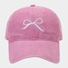 Comercio electrónico transfronterizo venta caliente gorra de béisbol con visera suave bordada con lazo desgastado moda versátil para mujer
