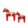 Adorno de Caballo Rojo de Lujo Ligero Estilo Europeo, Regalo de Boda, Caballo de Madera Dala Nórdico Pintado a Mano, Decoración Creativa para el Hogar para Atraer Riqueza