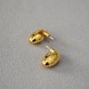 INS Cool Style Simple Niche Design Latão Banhado a Ouro 925 Prata Agulha Elegante Brincos em Forma de Ovo Brincos para Mulheres