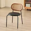 Silla de Comedor de Ratán Nórdico para Uso Doméstico, Estilo Vintage de Lujo Ligero, Popular en Casas de Huéspedes y Restaurantes, Silla de Ratán Tejido Retro, Silla de Hotel Estilo Americano