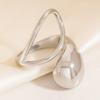 Anillo geométrico de acero inoxidable transfronterizo viento hip-hop plata no se desvanece exagerado viento INS anillo abierto