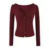 Estilo Ligeramente Maduro Elegante Chaleco sin Mangas de Cuello Alto Conjunto de Dos Piezas Cardigan con Botones de Cuello en V Profundo Cintura Ceñida Conjunto de Ropa Exterior