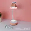 Lâmpada de mesa LED recarregável simples para estudantes, dormitório, leitura na cabeceira, carregamento, toque, 5 gavetas na base