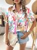 Estilo Europeo y Americano Transfronterizo 2024 Nueva Moda Trendy Casual Versátil Graffiti Camiseta de Manga Corta para Mujer con Estampado 3D