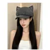 Sombrero octagonal de estilo japonés, dulce y lindo, con orejas de gato de lunares, para mujer, versátil para primavera y verano, hace que la cara se vea más pequeña, moderno sombrero de nube