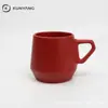 Taza de cerámica mate, estilo nórdico, taza de café con asa triangular esmerilada personalizada, disponible en varios colores, taza de cerámica simple