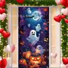 Cubierta de Puerta Nueva Transfronteriza Tela de Fondo de Halloween Decoración de Escena de Dormitorio al Aire Libre de Alta Gama Tela Colgante Bandera de Puerta Personalización