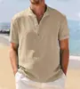 Nueva Camisa Polo Tejida de Textura Suelta Retro para Hombre Verano 2025 Camiseta Retro con Cuello de Solapa Mangas Cortas Transpirable