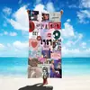 Toalla de playa nueva transfronteriza rayas europeas y americanas poliéster microfibra impresión toalla de baño personalizada a medida entrega de una sola pieza