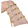 Nova Pulseira de Fita Retro Dourada Escovada Estilo Chinês com Microincrustação de Diamantes, Delicada e Fashion, Design Floral de Planta de Alto Padrão