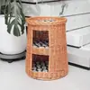 Nido de Gato de Ratán Casa de Verano para Todas las Estaciones Doble Capa Gato Cerrado Casa para Gatos Villa de Lujo de Gama Alta