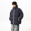 Chaqueta de Algodón Gruesa Otoño e Invierno Jack Chuan Yang Parka Corta para Pareja Ropa de Abrigo Cálida de Algodón con Capucha para Hombres y Mujeres Bloque de Color para Exteriores