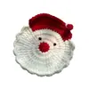 Vendedor estrella transfronterizo alta calidad estilo navideño estilo lindo posavasos mantel individual ganchillo almohadilla termoaislante hilo hecho a mano tejido posavasos