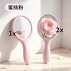 Espejo de Mano Ovalado para Maquillaje con Textura Mate, Superficie de Espejo de Alta Definición, Espejo Mini Portátil para Retoques, Espejo de Doble Cara con un Lado Ampliador