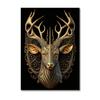 Escultura de metal Gorila Rei Canvas Pintura Golden Lion Tiger Deer Poster Animal Sculpture Arte Decorativa Parede Pictures