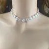 Collar de Perlas Irregulares Estilo Coreano y Japonés de Lujo Ligero para Mujer, Cadena para Clavícula de Diseño de Nicho de Moda de Verano, Cadena de Cuello Versátil de Aleación