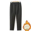 Calça da Mamãe Outono e Inverno com Forro de Lã Cintura Alta Reta para Idosos Calça Feminina Calça da Vovó Primavera e Outono Solta Casual para Idosos