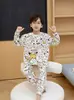 Pijama Infantil Novo Estilo Primavera e Outono Algodão Puro Manga Longa Pulôver Menino Pequeno Adolescentes Menino Grande Roupas de Casa