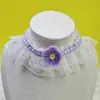 Bufanda de Encaje a Cuadros de Cinco Colores, Collar Decorativo Universal para Mascotas, Gatos y Perros (Verde/Morado/Rosa/Amarillo/Rojo)