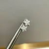 Pendientes de Estrella de Plata de Ley S925 con Diamantes Completos Brillantes, Estrella de Cinco Puntas de Diamante de Alto Carbono, Artesanía Exquisita, Pendientes de Alta Gama para Mujer, Venta al por Mayor de una Sola Pieza