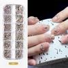 12 Rejillas Fondo Plano Diamante AB Diamante de Agua Diamante Brillante Tira de Diamantes EnCajado Fototerapia Manicura Diamante Colorido Mezclado 1440 Piezas