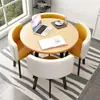 Mesa de Comedor de Almacenamiento que Ahorra Espacio para Uso Doméstico, Mesa de Comedor para Apartamentos Pequeños, Mesa y Sillas Plegables para Reuniones, Mesa Redonda para Recepción, Mesa de Ocio