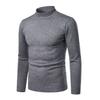 2025 Novo Suéter de Tricô Masculino Cor Sólida Gola Meia-Alta Slim Estilo Coreano Casual Camisa Básica para Homens