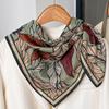Pañuelo de Seda Lino Camelia Blanco y Negro Estilo Occidental Pañuelo Cuadrado Pequeño Pañuelo Delgado para Mujer Decoración con Pañuelo de Traje Chal
