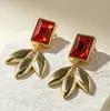 Joias Usadas Pedras Preciosas Coloridas Brincos de Personalidade Novos Brincos Pendentes Estilosos Brincos para Mulheres Moda High-End Sensação Retrô