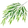 Folhas de salgueiro artificiais, galhos de salgueiro, galhos e folhas falsas para decoração de pátio externo de outono, plantas verdes, paisagismo de jardim, folhas verdes atacado