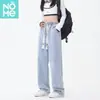 Novos jeans femininos do Sudeste Asiático para e-commerce transfronteiriço, streetwear casual de corte solto, calças compridas versáteis para o dia a dia, atacado em estoque, da moda