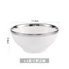Cuenco de Cerámica de Aspecto Elevado, Cuenco para Arroz, Cuenco para Comer, Lujo Accesible Cuenco Plateado-Blanco para Fideos, Cuenco Pequeño para el Hogar, Cuenco para Postre, Cuenco para Condimentos