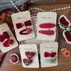 Nuevo Pasador de Tela Hecho a Mano Estilo Coreano para Niños, Lindo Moño Rojo, Pinza para Flequillo Lateral, Accesorios para el Cabello para Mujeres