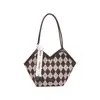 Bolsa de ombro xadrez feminina 2024 inverno nova moda grande capacidade bolsa de viagem bolsa de axila para mulheres